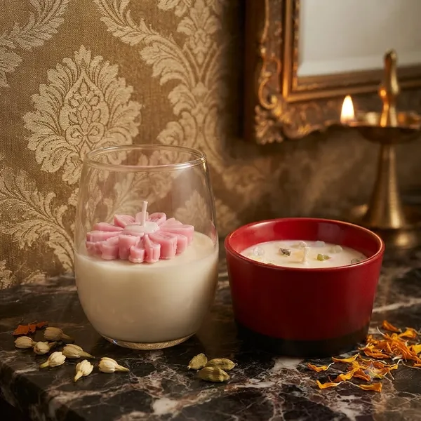 Blush_Blossom_Glass_Candle_And_Ruby_Bloom_Glass_Candle_Pack_Of_2