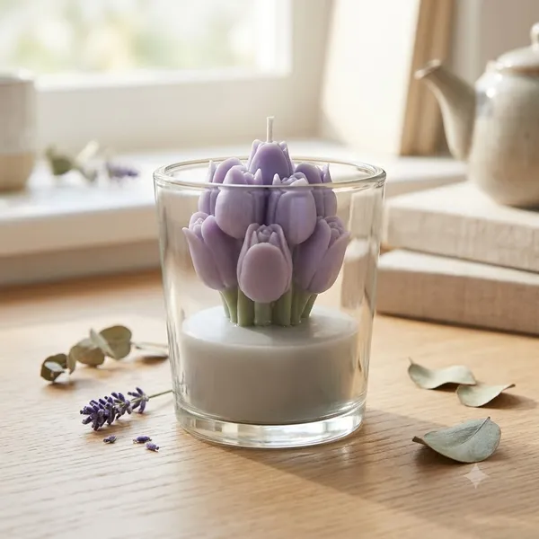 Purple_Tulip_Blooming_Glass_Candle