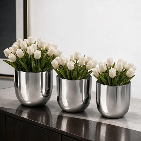 Silver_Metal_Planter_For_Home_Gardening