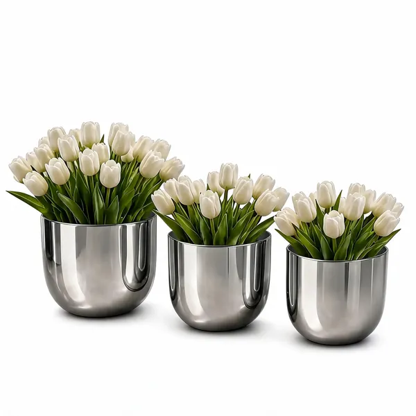 Silver_Metal_Planter_For_Home_Gardening