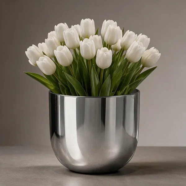 Silver_Metal_Planter_For_Home_Gardening
