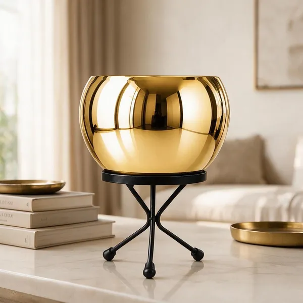 Gold_Metal_Planter_For_Home_Gardening