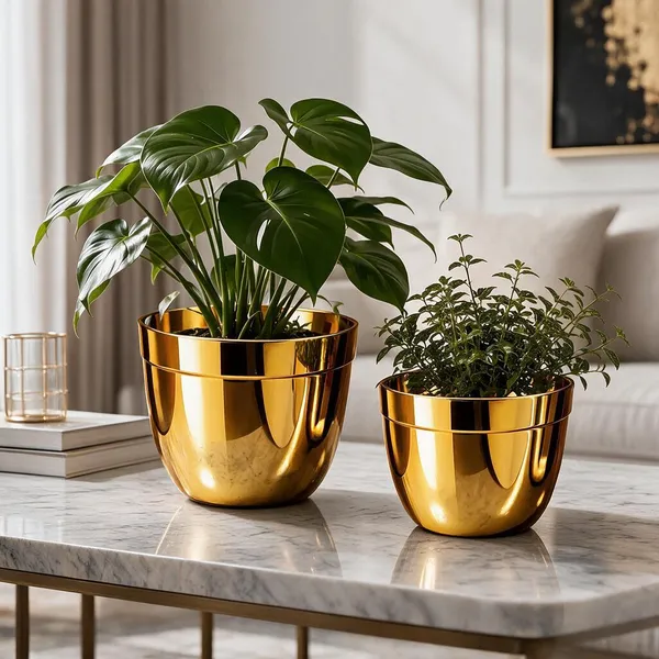 Gold_Metal_Planter_For_Home_Gardening