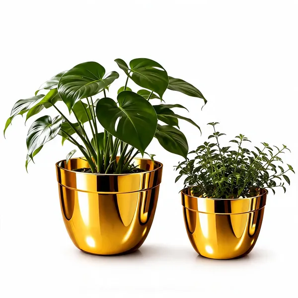 Gold_Metal_Planter_For_Home_Gardening