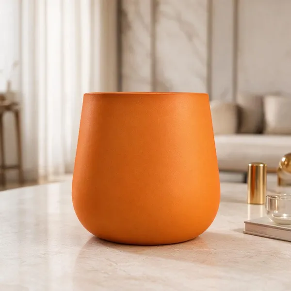 Orange_Metal_Vase_For_Home_Decor