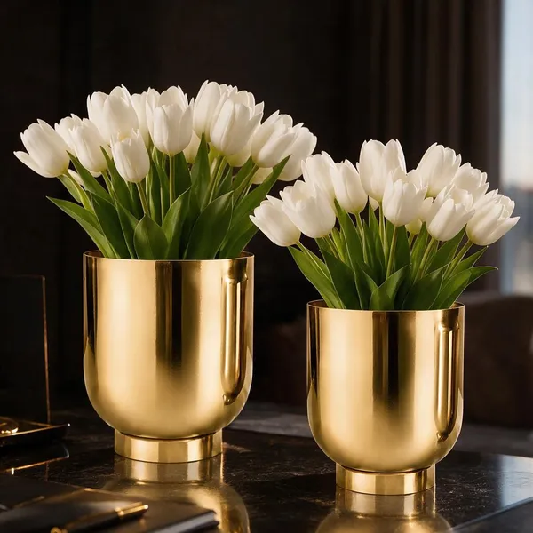 Gold_Metal_Planter_For_Home_Gardening