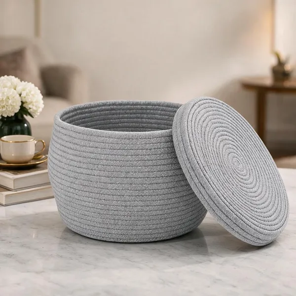 Grey_Cotton_Storage_Basket_For_Home_Organization