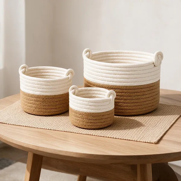White_&_Beige_Storage_Basket_For_Home_Organization