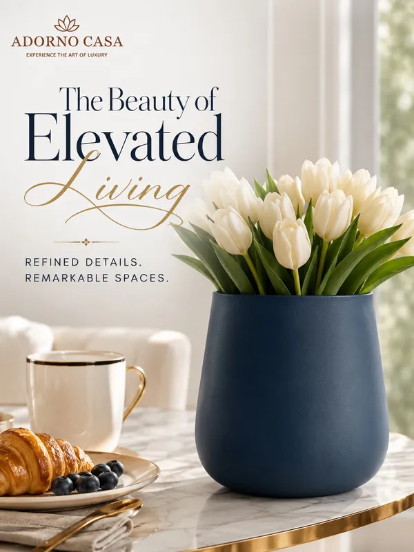 Noire_Sculpt_Matte_Navy_Blue_Powder-Coated_Metal_Vase