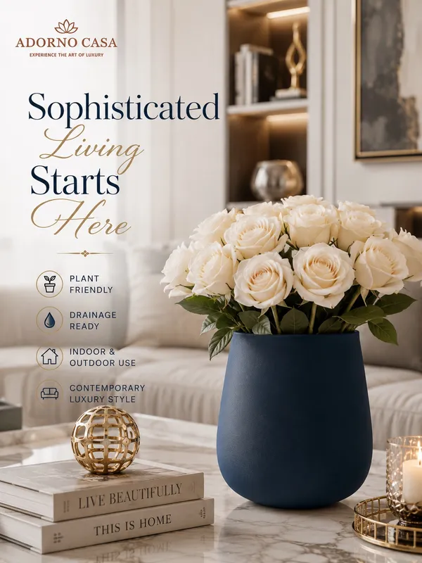 Noire_Sculpt_Matte_Navy_Blue_Powder-Coated_Metal_Vase