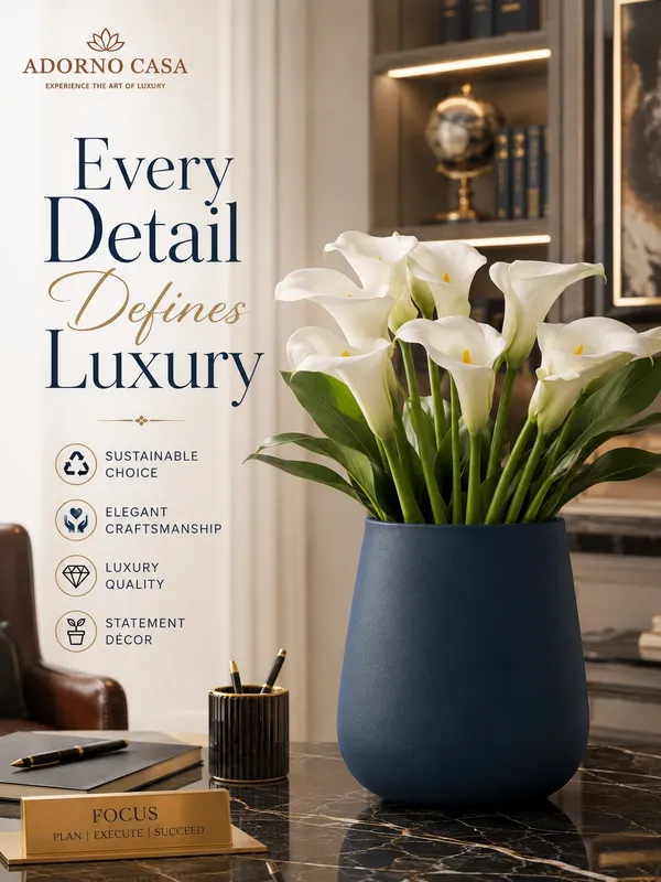 Noire_Sculpt_Matte_Navy_Blue_Powder-Coated_Metal_Vase