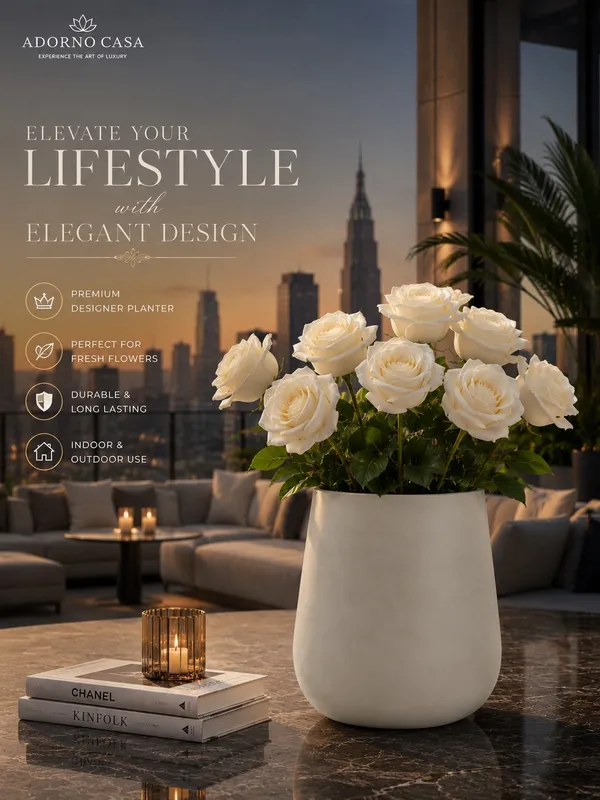 Noire_Sculpt_Matte_Grey_Powder-Coated_Metal_Vase