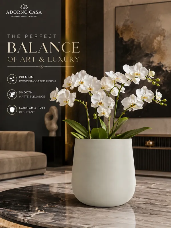 Noire_Sculpt_Matte_Grey_Powder-Coated_Metal_Vase