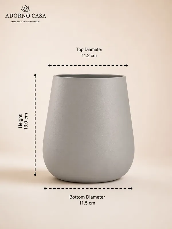 Noire_Sculpt_Matte_Grey_Powder-Coated_Metal_Vase