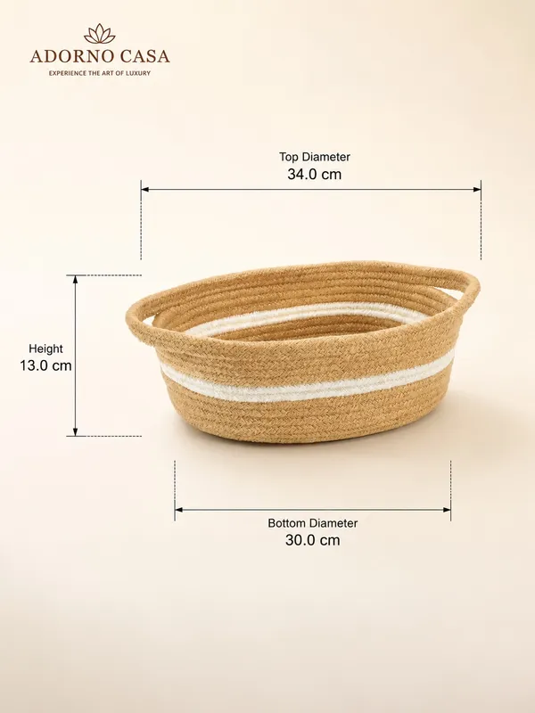 Lyra_Jute_&_Cotton_Oval_Basket_White_Line_Design