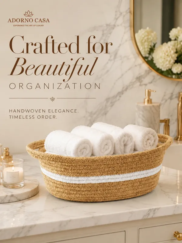 Lyra_Jute_&_Cotton_Oval_Basket_White_Line_Design