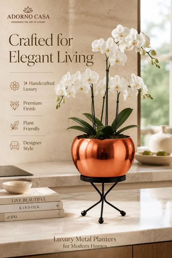 Luna_Copper_Finish_Metal_Pot_Paired_with_a_Sturdy_Black_Iron_Stand