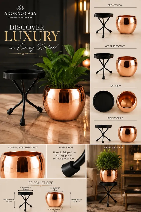 Luna_Copper_Finish_Metal_Pot_Paired_with_a_Sturdy_Black_Iron_Stand