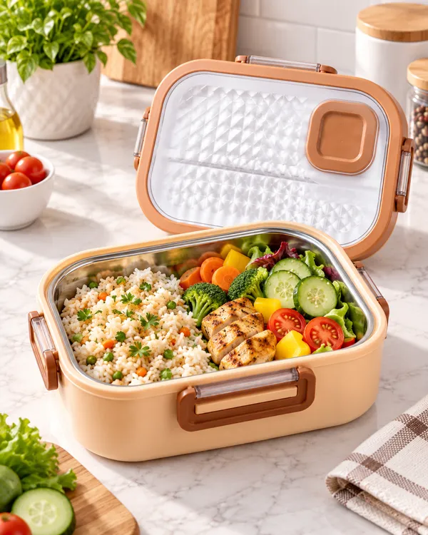 Peach_Stainless_Steel_Leak_Proof_Compartment_Lunch_Box
