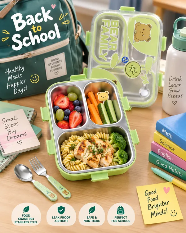 Green_Stainless_Steel_3_Compartment_Lunch_Box_With_Spoon_And_Fork