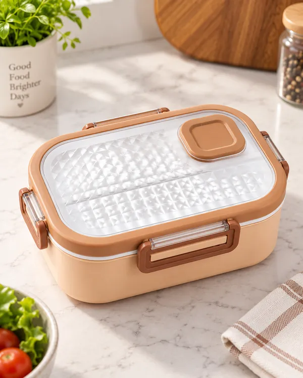 Peach_Stainless_Steel_Leak_Proof_Compartment_Lunch_Box