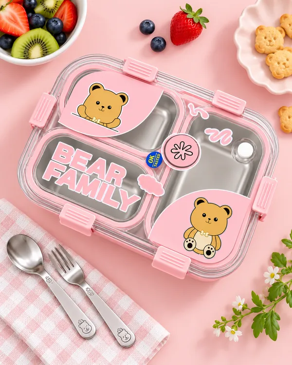 Pink_Bear_Family_Compartment_Lunch_Box_For_Kids