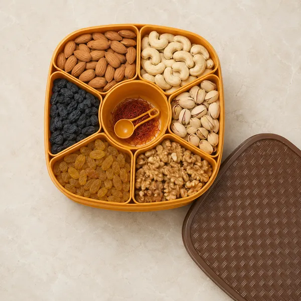 Orange_Plastic_Wicker_Style_Six_Compartment_Snack_Serving_Tray