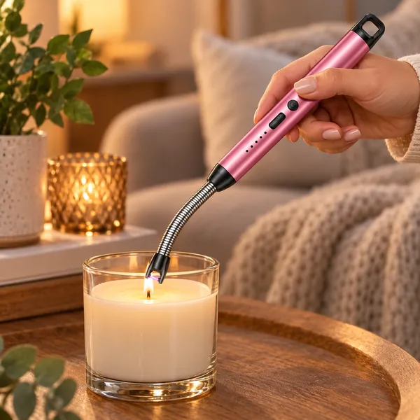 Pink_Usb_Rechargeable_Flexible_Neck_Gas_Lighter