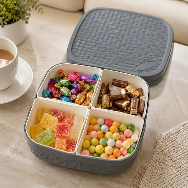 Grey_Four_Compartment_Dry_Food_Storage_Container