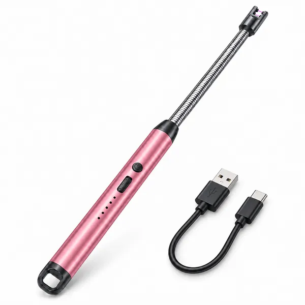 Pink_Usb_Rechargeable_Flexible_Neck_Gas_Lighter