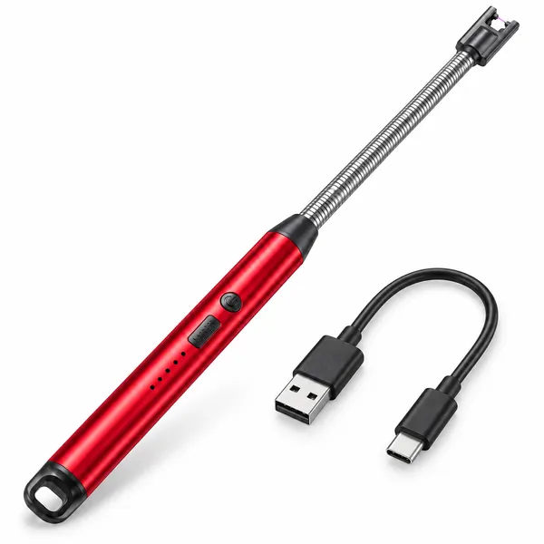 Red_Electric_Arc_Lighter_With_Flexible_Neck
