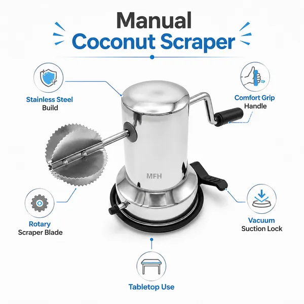 Silver_Steel_Manual_Coconut_Scraper_With_Suction_Base
