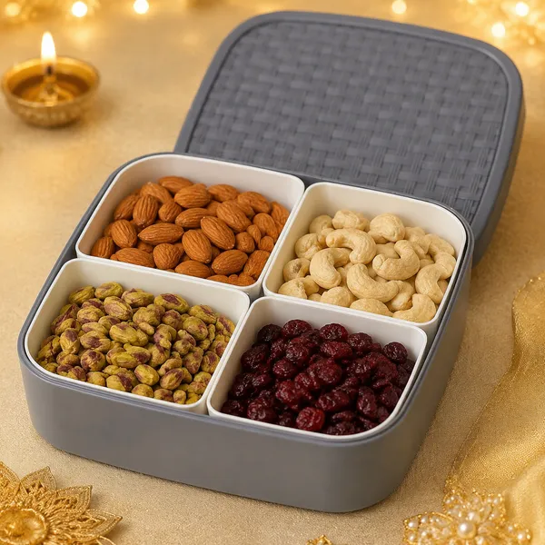 Grey_Four_Compartment_Dry_Food_Storage_Container