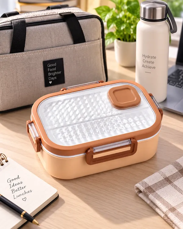 Peach_Stainless_Steel_Leak_Proof_Compartment_Lunch_Box