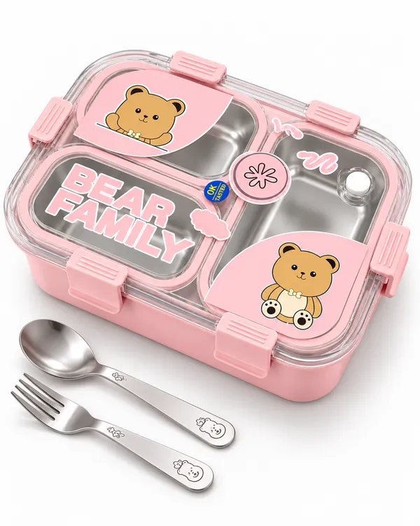 Pink_Bear_Family_Compartment_Lunch_Box_For_Kids
