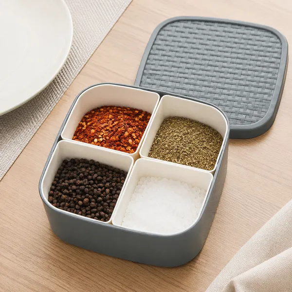 Grey_Four_Compartment_Dry_Food_Storage_Container