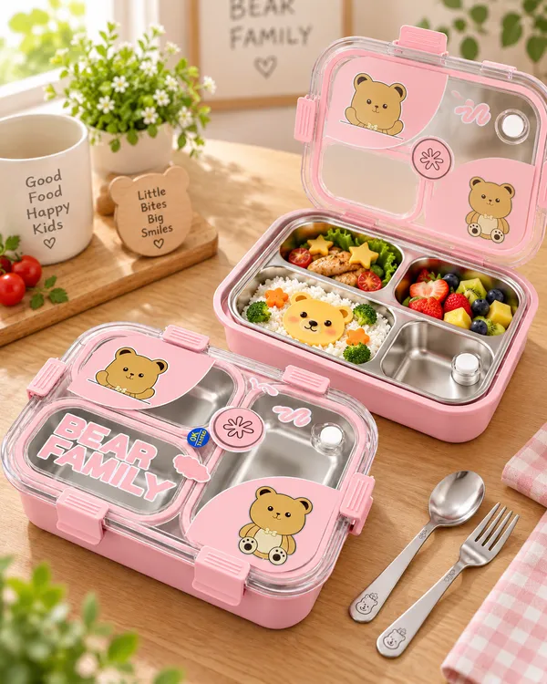 Pink_Bear_Family_Compartment_Lunch_Box_For_Kids