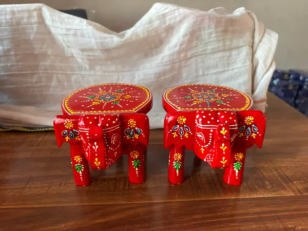Hand-Painted_Wooden_Elephant_Stool_–_Set_of_2