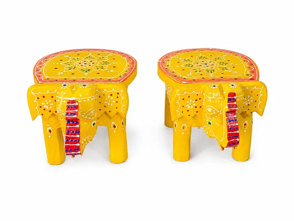 Hand-Painted_Wooden_Elephant_Stool_–_Set_of_2
