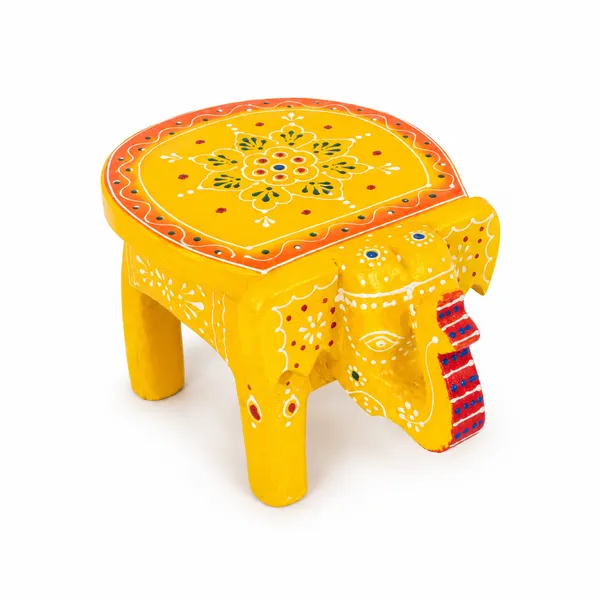 Hand-Painted_Wooden_Elephant_Stool_–_Set_of_2