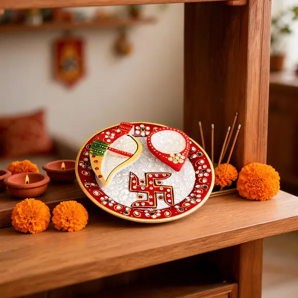 Marble_Traditional_Swastik_Pattern_Pooja_Thali