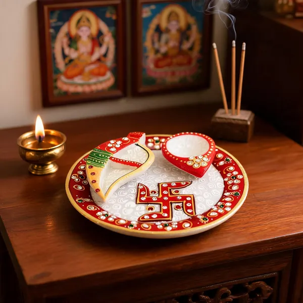 Marble_Traditional_Swastik_Pattern_Pooja_Thali
