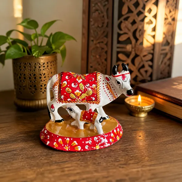 Metal_Decorative_Cow_And_Calf_Showpiece