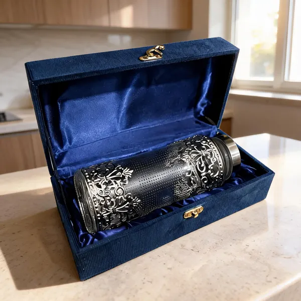 Glass_Ornate_Cylindrical_Decorative_Bottle_With_Gift_Box