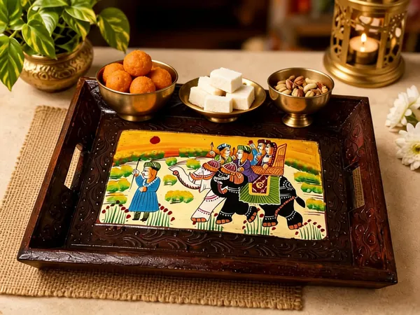 Wooden_Traditional_Rajasthani_Art_Serving_Tray