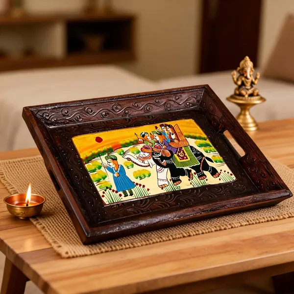 Wooden_Traditional_Rajasthani_Art_Serving_Tray
