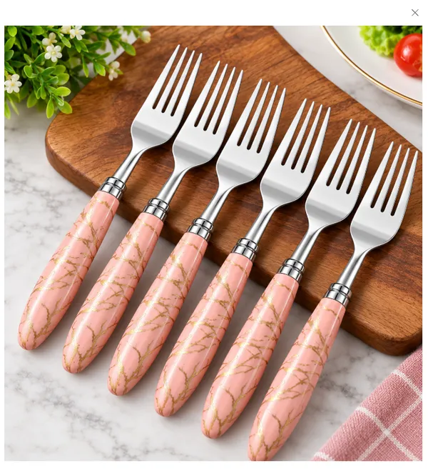 Metal_Modern_Marble_Pattern_Fork_Set