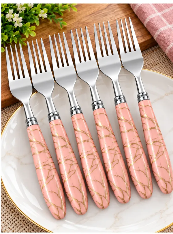 Metal_Modern_Marble_Pattern_Fork_Set