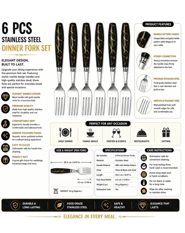 Stainless_Steel_Marble_Pattern_Dinner_Fork_Set