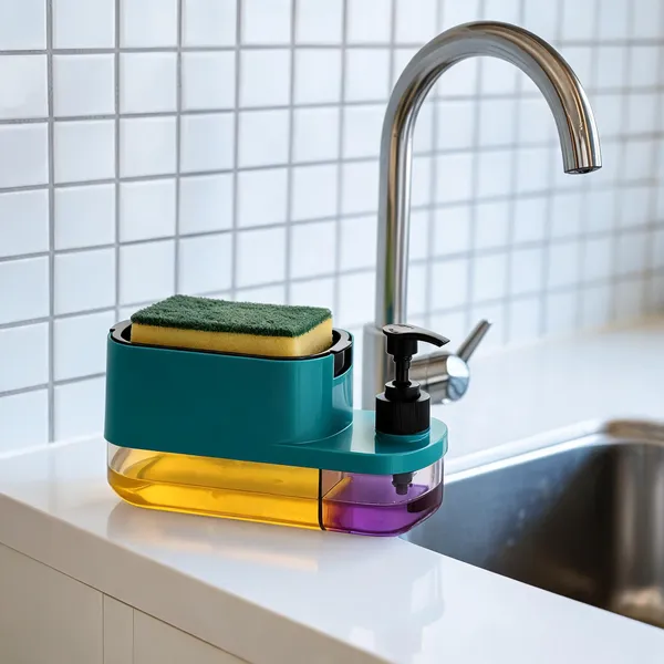Kitchen_Sink_Soap_Dispenser_With_Sponge_Holder